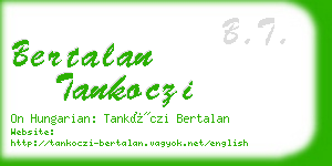 bertalan tankoczi business card